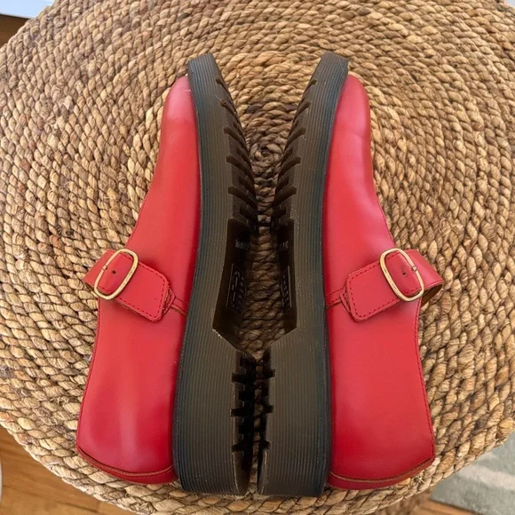 Dr Martens Indica Red Mary Jane Shoes 7 - Picture 8 of 11